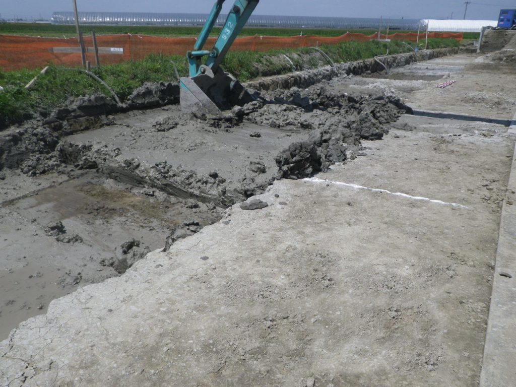 道路の地盤改良工事の出来形管理